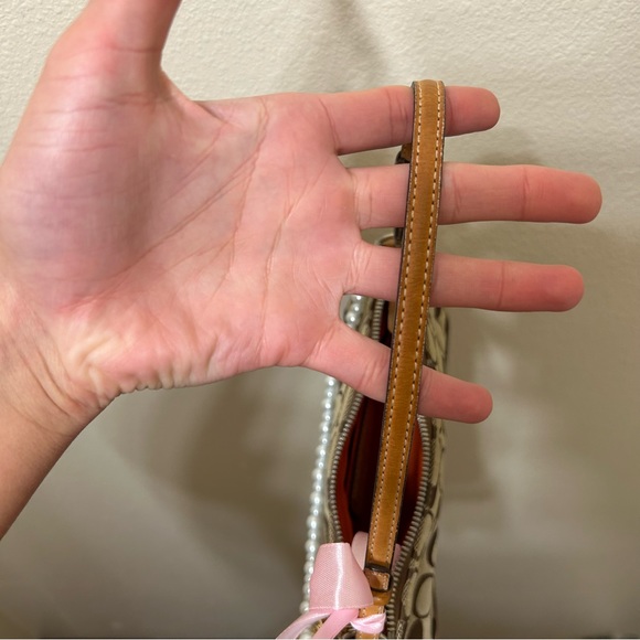 Coach Demi Hampton Monogram Shoulder Bag With Cherry Chain - Picture 9 of 10